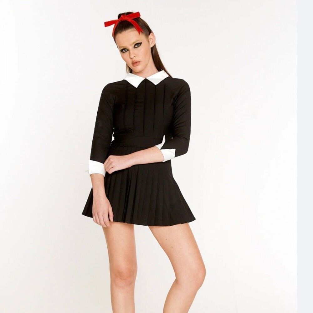 L’ecole Des Femmes Belle Du Jour wool Blend pleated size 6 collared school girl